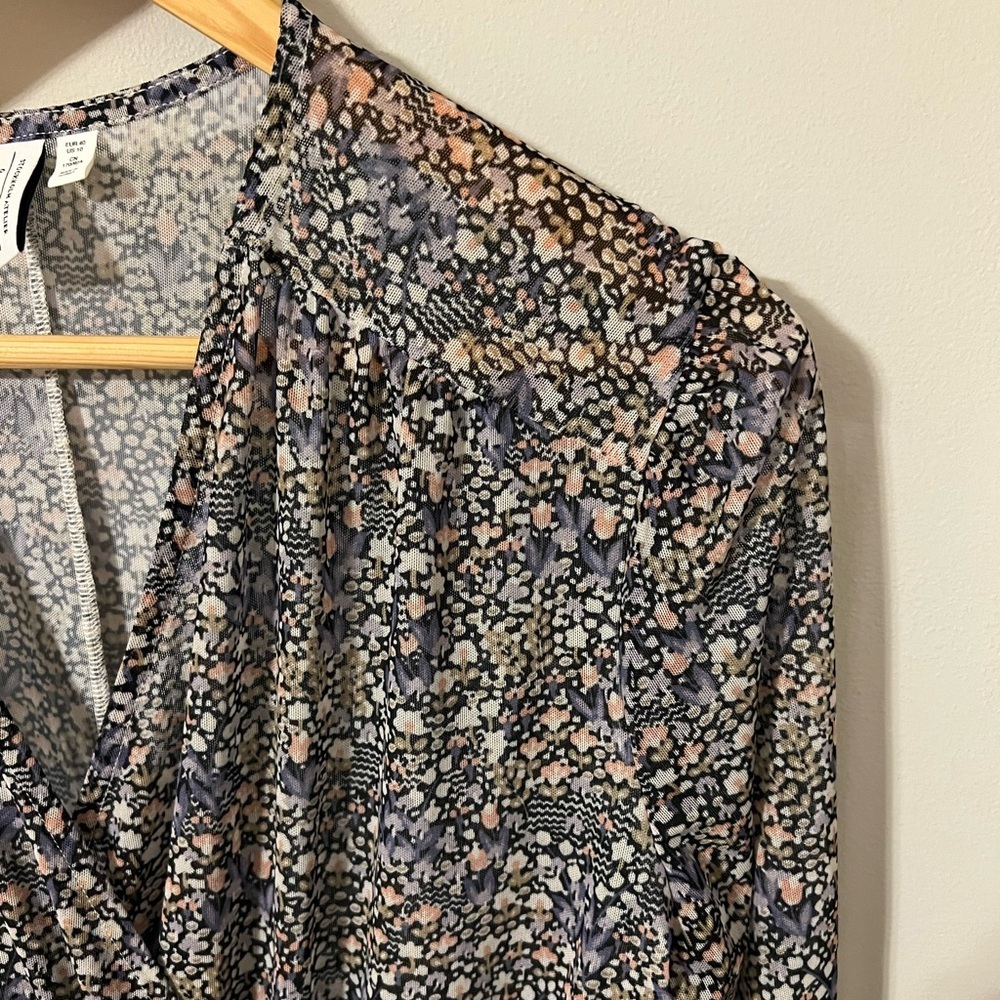 & OTHER STORIES Sheer Floral Midi Ruffle Dress Size 10 - Picture 7 of 13